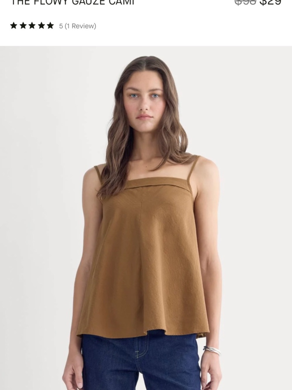 Everlane Flowy Tank , Size 16.  Toffee